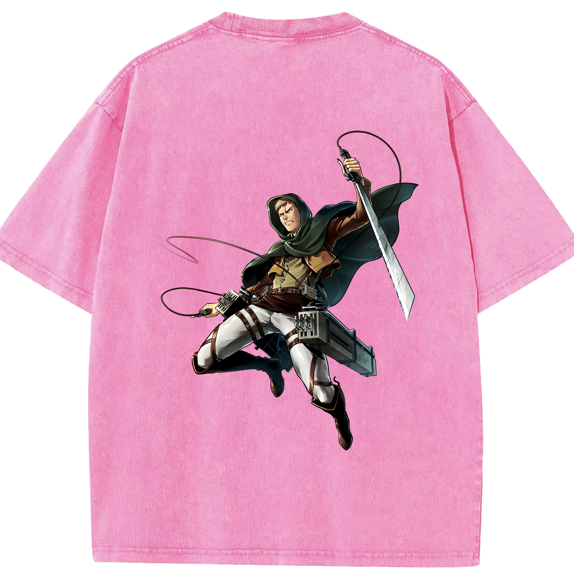（画像用） 進撃の巨人 Attack on Titan 綿100% ヴィンテージ風 半袖Tシャツ（背面プリント）